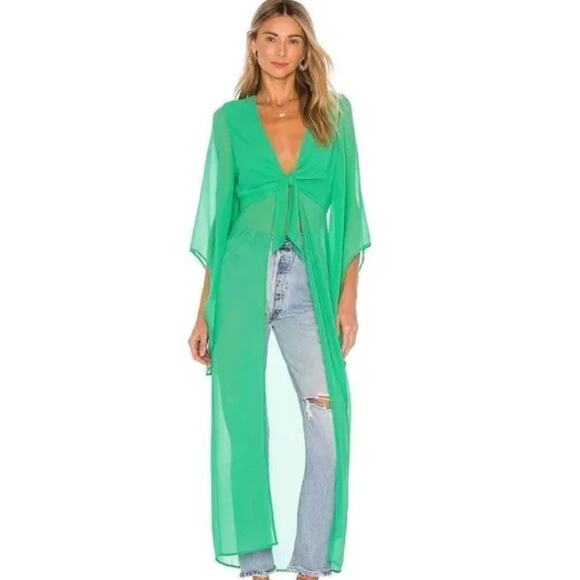 House of Harlow 1960 x REVOLVE Isa Maxi Blouse in Kelly Green Size XXS - Picture 1 of 4